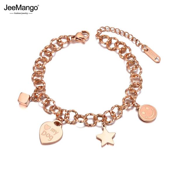 charm bracelets jeemango fashion stainless steel heart star face square for women girls rose gold bohemia party jewelry jb20217, Golden;silver
charm bracelets jeemango fashion stainless steel heart star face square for women girls rose gold bohemia party jewelry jb20217, Golden;silver