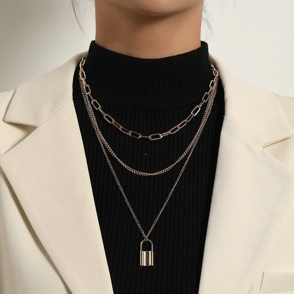 pendant necklaces vintage punk multilayer lock choker chain necklace for women gold silver color collar party fashion jewelry gift
pendant necklaces vintage punk multilayer lock choker chain necklace for women gold silver color collar party fashion jewelry gift