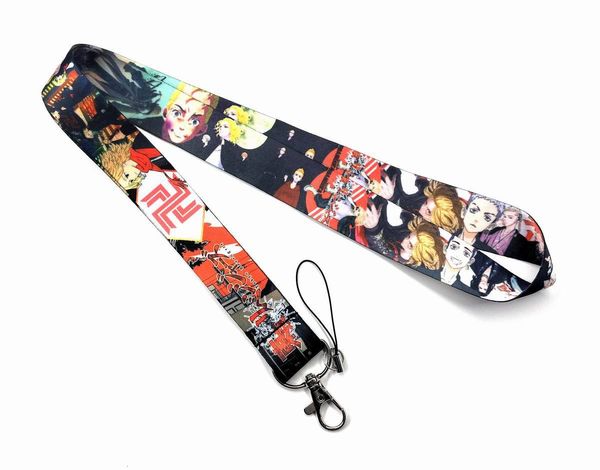 cartoon anime keys lanyard straps car keychain personalise id card pass gym mobile phone key ring badge bags holder jewelry