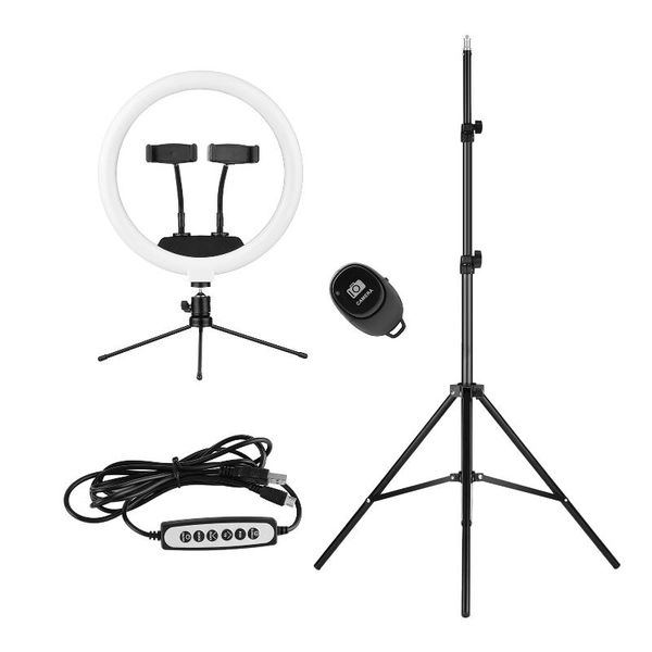 12-in rgb led ring light dimmable selfie lamp fill-in with remote control 2 phone holders tripod for makeup pography flash heads
12-in rgb led ring light dimmable selfie lamp fill-in with remote control 2 phone holders tripod for makeup pography flash heads