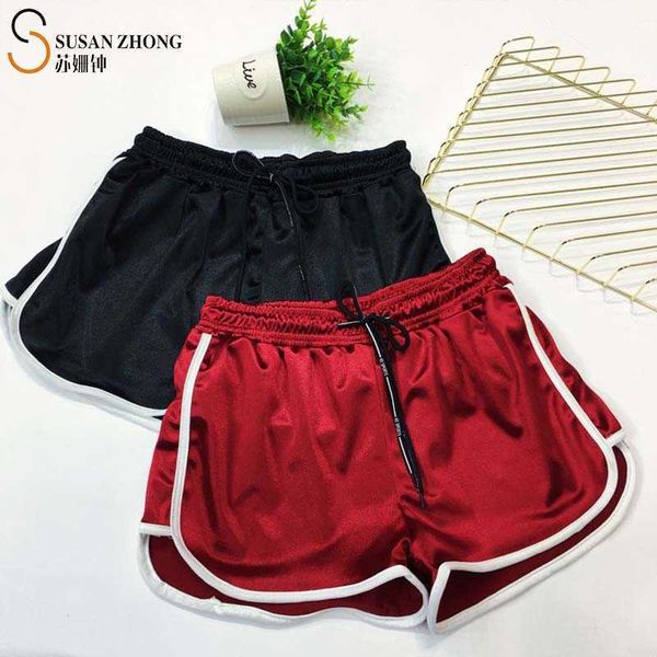 women shorts feme bottoms summer fashion casual basic cotton satin loose elastic middle waist drawstring pockets sports 210611, White;black
women shorts feme bottoms summer fashion casual basic cotton satin loose elastic middle waist drawstring pockets sports 210611, White;black