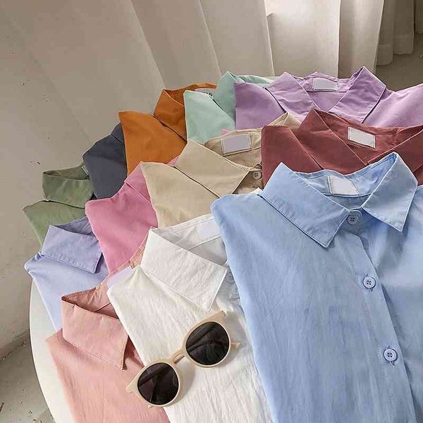 women's blouses & shirts multicolor shirts women summer korean loose casual midi long solid color single-breasted shirt blous, White
women's blouses & shirts multicolor shirts women summer korean loose casual midi long solid color single-breasted shirt blous, White