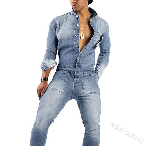 men's jeans mandylandy denim slim fit jumpsuit single breasted long sleeve workwear jumpsuits men overalls, Blue
men's jeans mandylandy denim slim fit jumpsuit single breasted long sleeve workwear jumpsuits men overalls, Blue