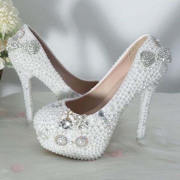 pearl bride wedding shoes luxurious ladies party dress 11cm women's high heels round toe bow crystal thin heel, Black
pearl bride wedding shoes luxurious ladies party dress 11cm women's high heels round toe bow crystal thin heel, Black