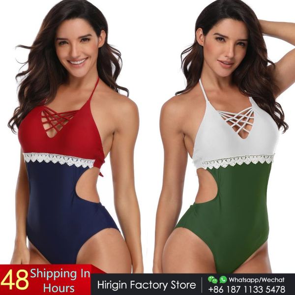 one-piece suits hirigin 2021 lace patchwork swimwear women one piece swimsuit beach monokini bathing suit push up padded bandage
one-piece suits hirigin 2021 lace patchwork swimwear women one piece swimsuit beach monokini bathing suit push up padded bandage
