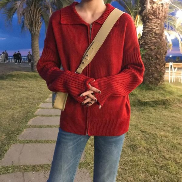 women's sweaters autumn womens 2021 winter clothes women harajuku korean fashion personality lazy striped zipper cardigan sweater, White;black
women's sweaters autumn womens 2021 winter clothes women harajuku korean fashion personality lazy striped zipper cardigan sweater, White;black