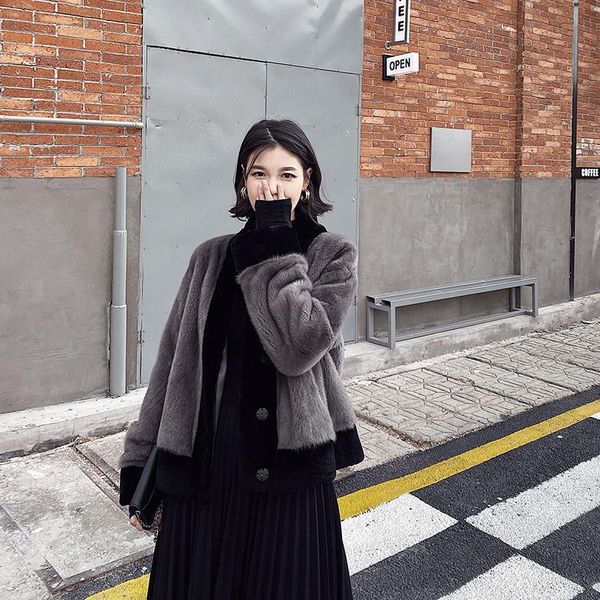 women's fur & faux women coats fashion natural mink coat luxury korean female jacket short warm jackets for women2021 ropa zjt5, Black
women's fur & faux women coats fashion natural mink coat luxury korean female jacket short warm jackets for women2021 ropa zjt5, Black