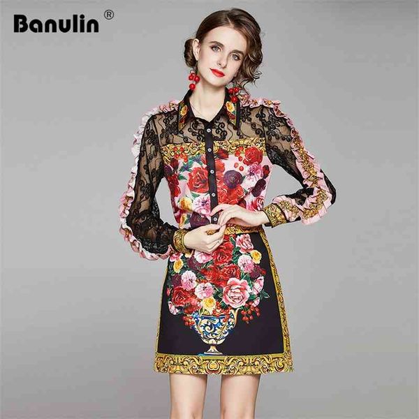 fashion runway summer skirt suit women's ruffles long sleeve lace splice shirt and red rose printed two pieces lady set 210603, White
fashion runway summer skirt suit women's ruffles long sleeve lace splice shirt and red rose printed two pieces lady set 210603, White