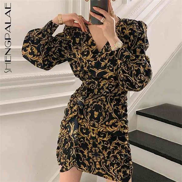 shengpllae elegant printed dress women's spring v-neck waist ruffle long puff sleeve above knee dresses female 5c314 210427, White
shengpllae elegant printed dress women's spring v-neck waist ruffle long puff sleeve above knee dresses female 5c314 210427, White
