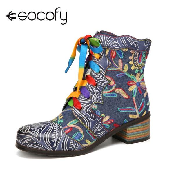 boots socofy women shoes flowers embroidered splicing printed leather wearable chunky heel short fashion color shoelaces, Black
boots socofy women shoes flowers embroidered splicing printed leather wearable chunky heel short fashion color shoelaces, Black