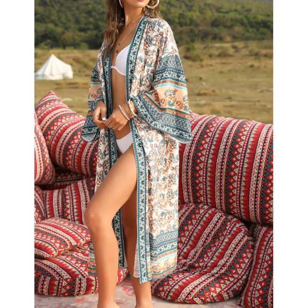 women's blouses & shirts 2021 summer floral print long kimono open stitch bohemian cardigan flare sleeve loose fit cover ups kimonos, White
women's blouses & shirts 2021 summer floral print long kimono open stitch bohemian cardigan flare sleeve loose fit cover ups kimonos, White