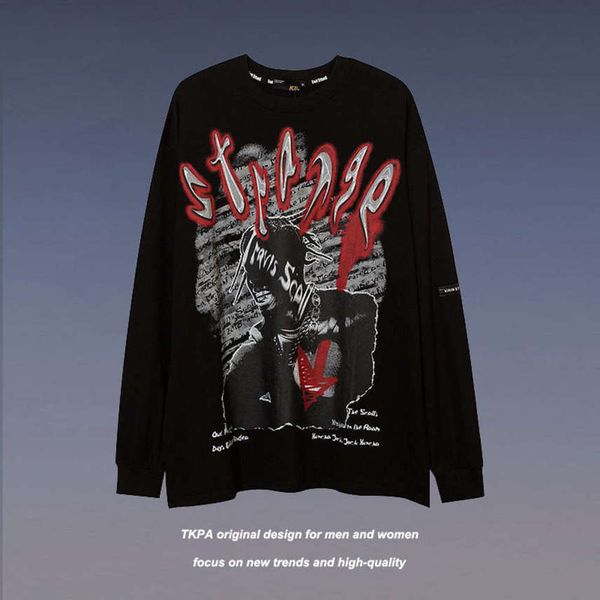 tkpa high street punk cartoon graffiti printed long sleeve hoodies hip hop loose round neck pullover thin sweater, Black
tkpa high street punk cartoon graffiti printed long sleeve hoodies hip hop loose round neck pullover thin sweater, Black