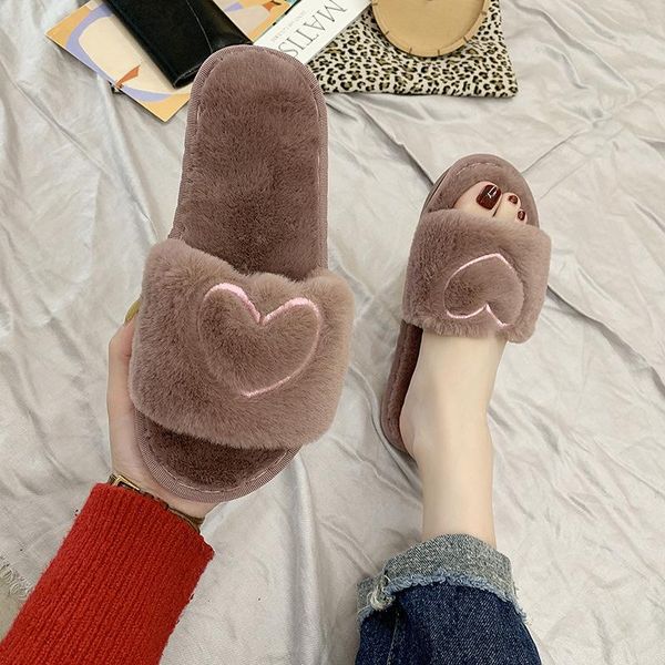 slippers fur women 2021 winter korean style heart flats shoes plush warm non-slip flip flops open toe slip-on fleece slides, Black
slippers fur women 2021 winter korean style heart flats shoes plush warm non-slip flip flops open toe slip-on fleece slides, Black