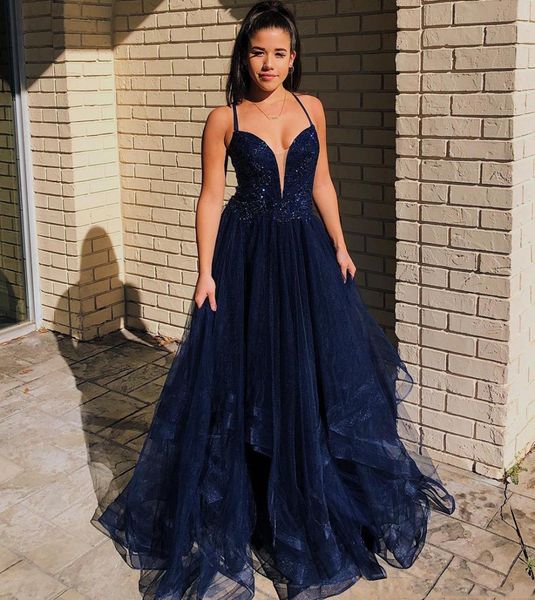 navy blue spaghetti a line long evening dresses with beaded sequins sweep trian prom gowns special occasions, Black;red
navy blue spaghetti a line long evening dresses with beaded sequins sweep trian prom gowns special occasions, Black;red