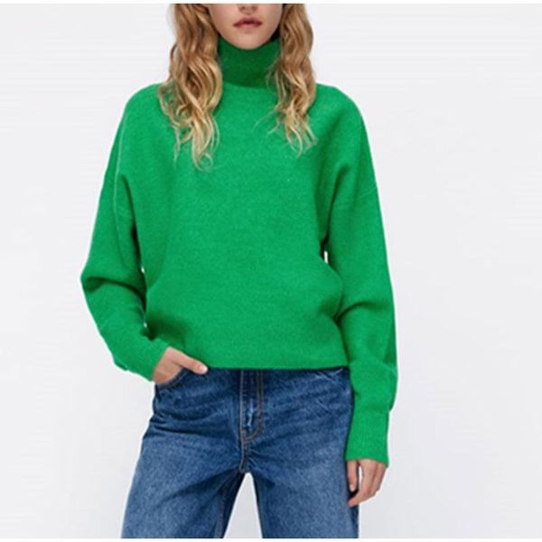 women's sweaters women mock neck solid simply color casual knitting female chic basic long sleeve soft pullovers 2021 fashion, White;black
women's sweaters women mock neck solid simply color casual knitting female chic basic long sleeve soft pullovers 2021 fashion, White;black