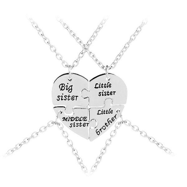 pendant necklaces family 4 baby birthday gift collar necklace jewelry big middle little sister pendants for brother, Silver
pendant necklaces family 4 baby birthday gift collar necklace jewelry big middle little sister pendants for brother, Silver