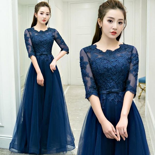 party dresses elegant women evening with half sleeve a-line chiffon lace appliques backless tulle dress iltapuku, White;black
party dresses elegant women evening with half sleeve a-line chiffon lace appliques backless tulle dress iltapuku, White;black