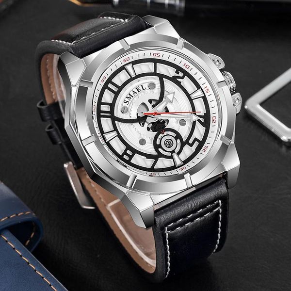 wristwatches smael men watch leather strap waterproof men's quartz watches sport clock fashion analog calendar, Slivery;brown
wristwatches smael men watch leather strap waterproof men's quartz watches sport clock fashion analog calendar, Slivery;brown