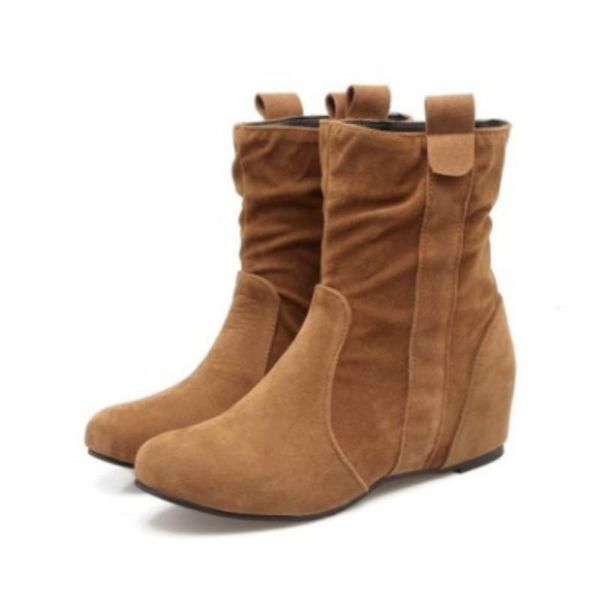 boots women's fashion flock plus size 50 45 high increasing wedges chunky heel spring ladies mid-calf booty round toe soft shoes, Black
boots women's fashion flock plus size 50 45 high increasing wedges chunky heel spring ladies mid-calf booty round toe soft shoes, Black