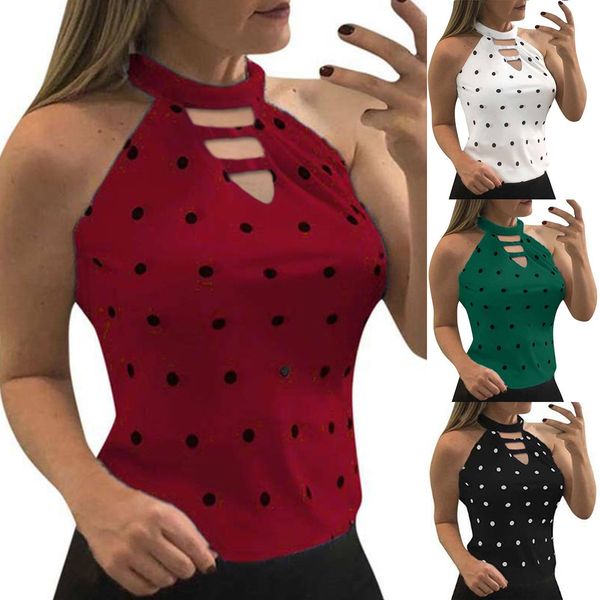 2021 new polka dot printed slim waistcoat, White