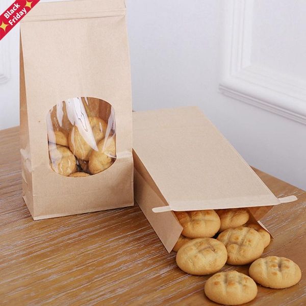 50pcs bakery bags with clear window sealing grease proof kraft paper bag for cookie coffee gift wrap
50pcs bakery bags with clear window sealing grease proof kraft paper bag for cookie coffee gift wrap