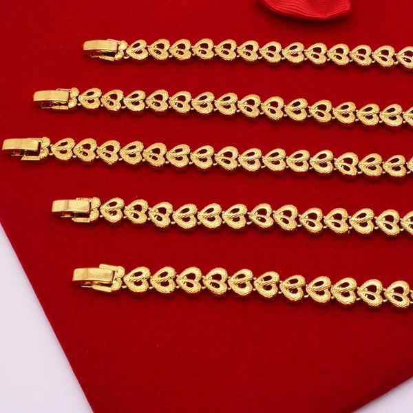 heart bracelet wrist chain 18k yellow gold filled classic women girl charm jewelry gift, Black
heart bracelet wrist chain 18k yellow gold filled classic women girl charm jewelry gift, Black