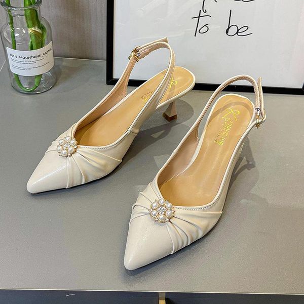 sandals spring and summer pearl folds bow stiletto high heel bridal wedding shoes elegant all-match banquet dress pointed, Black
sandals spring and summer pearl folds bow stiletto high heel bridal wedding shoes elegant all-match banquet dress pointed, Black