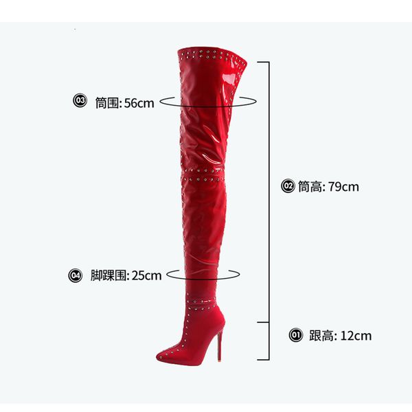 boots olomm craft woman thigh high boots studded stiletto heels pointed finger of white-red foot black women's club shoes plus me size
boots olomm craft woman thigh high boots studded stiletto heels pointed finger of white-red foot black women's club shoes plus me size