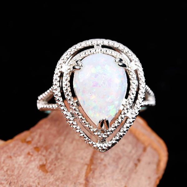 wedding rings elegant water drop opal ring for women classic lady silver color engagement couple jewelry fashion, Slivery;golden
wedding rings elegant water drop opal ring for women classic lady silver color engagement couple jewelry fashion, Slivery;golden