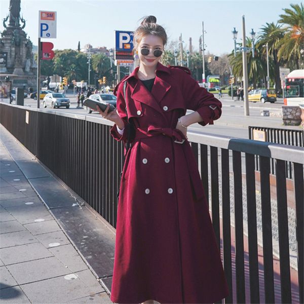 women's trench coats spring autumn vintage long coat women korean high-end fashion double breasted windbreaker loose overcoat lad, Tan;black
women's trench coats spring autumn vintage long coat women korean high-end fashion double breasted windbreaker loose overcoat lad, Tan;black
