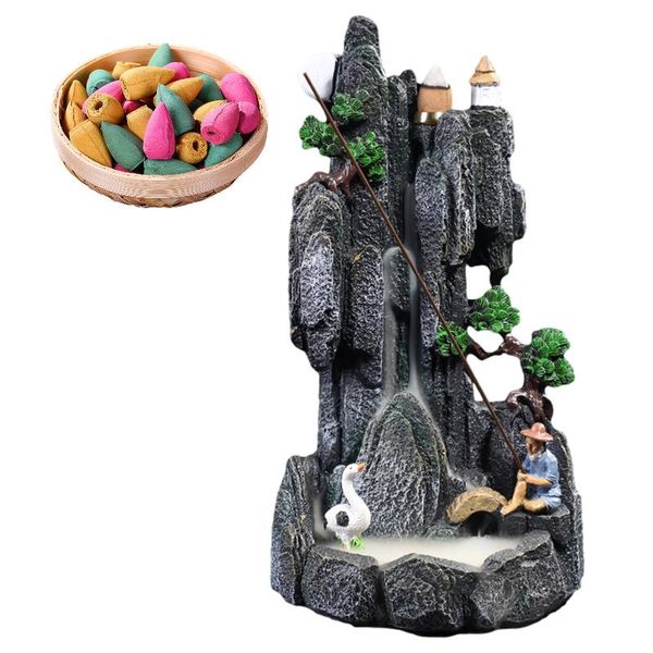 backflow incense burner innovative rockery holder home furnishing decoration with 30 fragrance lamps
backflow incense burner innovative rockery holder home furnishing decoration with 30 fragrance lamps