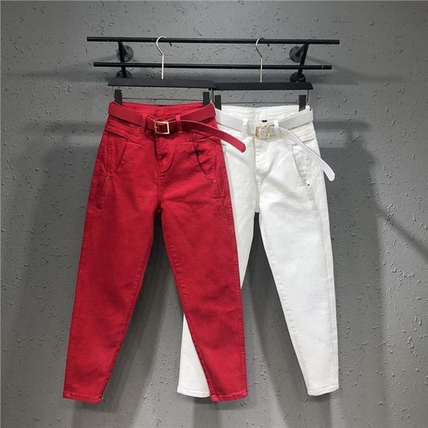 fashion jeans loose casual women pants high waist harem white femme cotton denim ankle length trousers no belt, Black;white
fashion jeans loose casual women pants high waist harem white femme cotton denim ankle length trousers no belt, Black;white