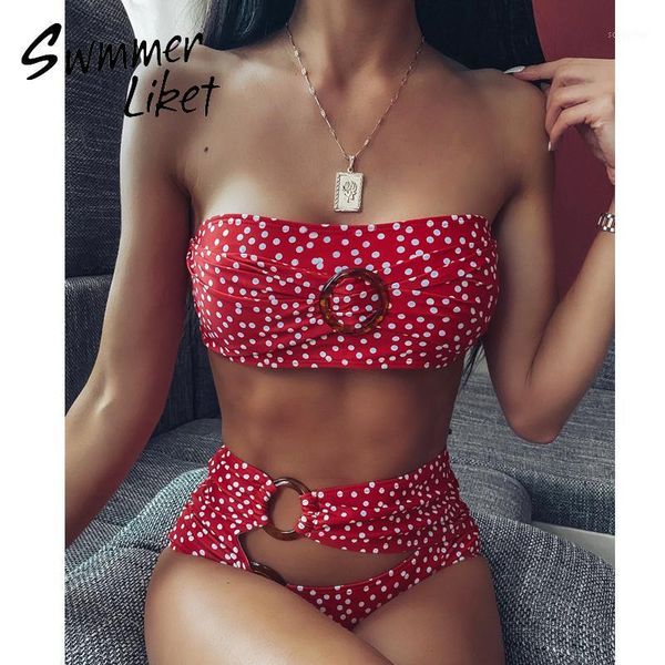 high waist bikini 2021 ring swimsuit women bandeau swimwear hollow out two piece suit spot swim female biquini bathing women's, White;black
high waist bikini 2021 ring swimsuit women bandeau swimwear hollow out two piece suit spot swim female biquini bathing women's, White;black