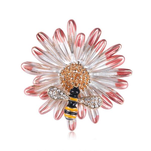 

pins, brooches cute drip bees daisy honey brooch chrysanthemum fashion rhinestone flower corsage clothes buckle women's accessories ena, Gray