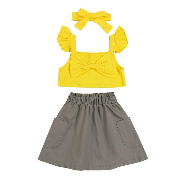 clothing sets 2021 1-6y casual kids baby girl bow yellow solid crop pockets a-line skirt summer outfits 3pcs, White
clothing sets 2021 1-6y casual kids baby girl bow yellow solid crop pockets a-line skirt summer outfits 3pcs, White