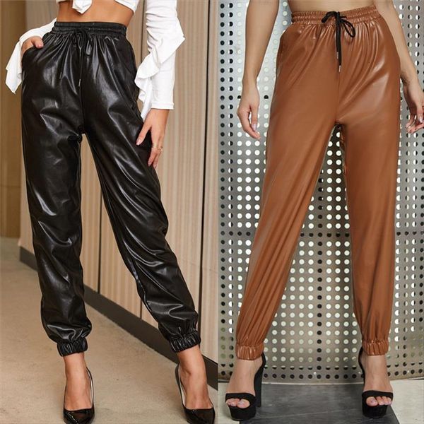 drawstring faux leather harem womens capri joggers sweatpants with slant pocket casual solid color pu for autumn winter, Black;white
drawstring faux leather harem womens capri joggers sweatpants with slant pocket casual solid color pu for autumn winter, Black;white