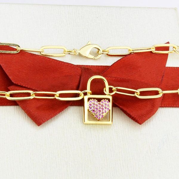 chains allme sweet red color cz zircon love heart lock pendant necklace for women brass gold hollow curb chain necklaces accessories, Silver
chains allme sweet red color cz zircon love heart lock pendant necklace for women brass gold hollow curb chain necklaces accessories, Silver