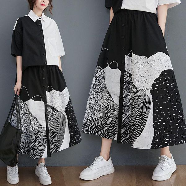 skirts retro printed a-line skirt women's spring summer 2021 large size single-breasted female high waist fashion long aq282, Black
skirts retro printed a-line skirt women's spring summer 2021 large size single-breasted female high waist fashion long aq282, Black