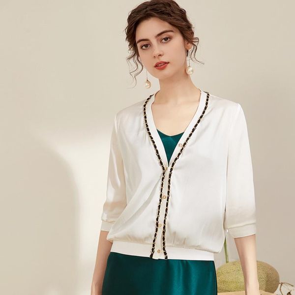 women's jackets 100% silk v neck 3/4 sleeves piping fashion ac cardigan outerwear sunbreaker, Black;brown
women's jackets 100% silk v neck 3/4 sleeves piping fashion ac cardigan outerwear sunbreaker, Black;brown