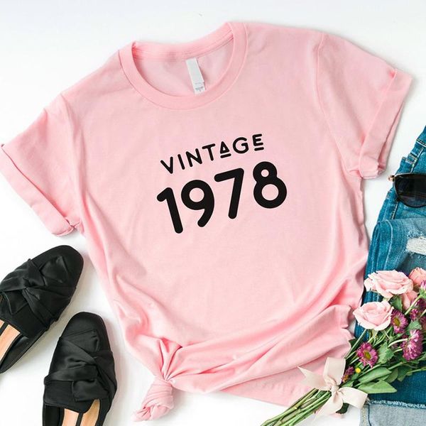 classic 1978 t shirts women cotton 43rd birthday gift 43 years old t-shirt mother wife daughter gifts female graphic tee women's, White
classic 1978 t shirts women cotton 43rd birthday gift 43 years old t-shirt mother wife daughter gifts female graphic tee women's, White