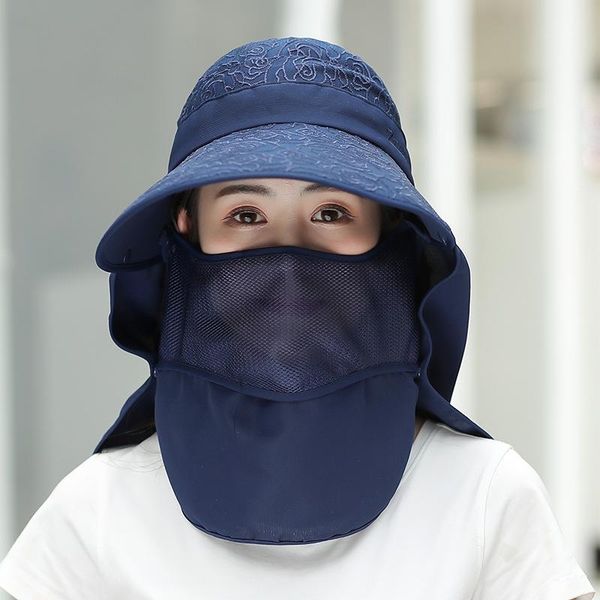 hat female sun sunscreen beach fashion big edge face folding uv summer veil woman travel in working wide brim hats, Blue;gray
hat female sun sunscreen beach fashion big edge face folding uv summer veil woman travel in working wide brim hats, Blue;gray