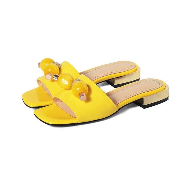 slippers genuine leather low heels women shoes party wedding woman white yellow metal decoration summer sandals, Black
slippers genuine leather low heels women shoes party wedding woman white yellow metal decoration summer sandals, Black