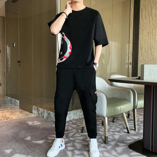 men's short sets 2021 summer trend print t-shirts+cargo pants two pieces suit fashion sportswears casual tracksuit male clothes tracksu, Gray
men's short sets 2021 summer trend print t-shirts+cargo pants two pieces suit fashion sportswears casual tracksuit male clothes tracksu, Gray