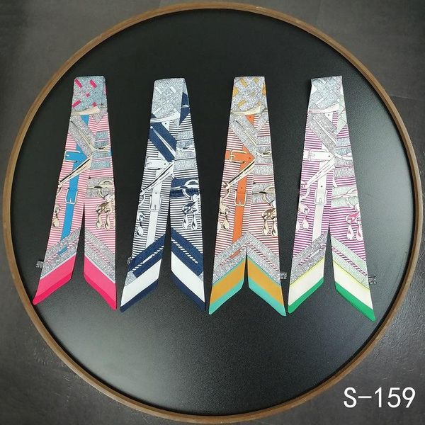scarves fashion retro bag scarf women small silk print head handle ribbons long g14, Blue;gray
scarves fashion retro bag scarf women small silk print head handle ribbons long g14, Blue;gray