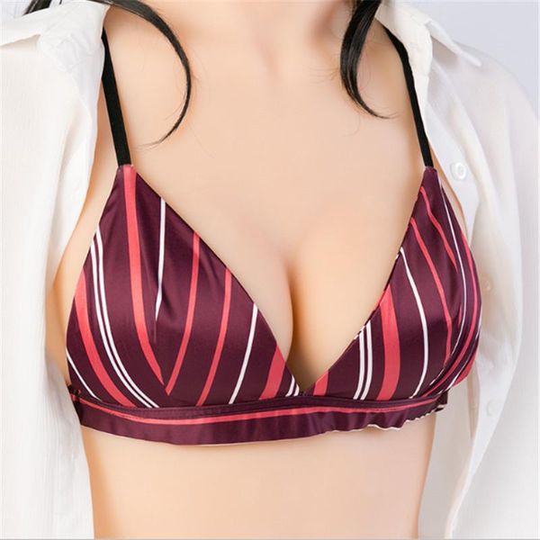 bras female wirelingerie striped thin shoulder strap and adjustable bra ladies ultra soft silk triangle cup brassiere, Red;black
bras female wirelingerie striped thin shoulder strap and adjustable bra ladies ultra soft silk triangle cup brassiere, Red;black