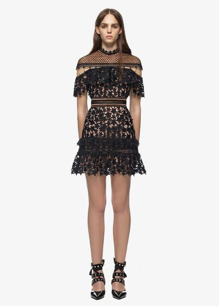 dresses summer self portrait runway lace women black hollow out star crochet cloak sleeve a-line es party vestidos, Black;gray
dresses summer self portrait runway lace women black hollow out star crochet cloak sleeve a-line es party vestidos, Black;gray