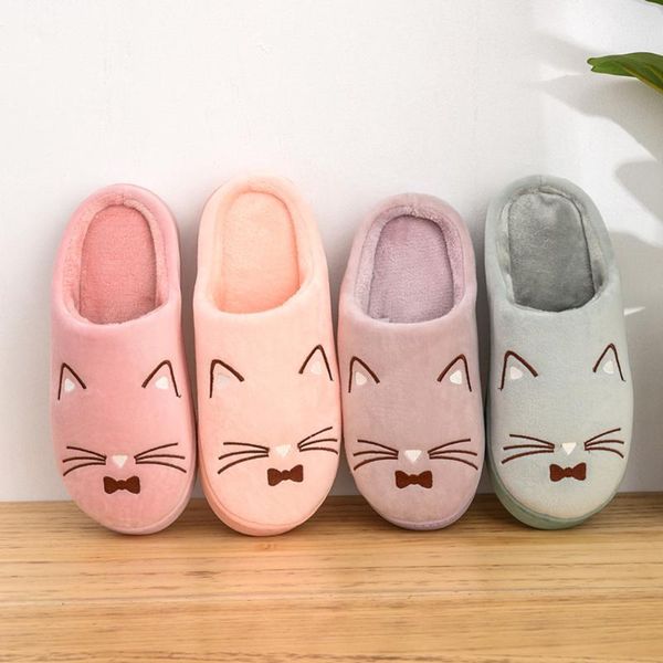 women's shoes winter couples home slippers warm cartoon cat non-slip floor house indoor zapatillas de casa, Black
women's shoes winter couples home slippers warm cartoon cat non-slip floor house indoor zapatillas de casa, Black