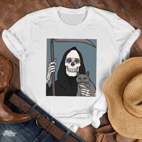 grim reaper skeleton print mens and women womens short sleeve o neck loose female clothes camisetas mujer, White;black
grim reaper skeleton print mens and women womens short sleeve o neck loose female clothes camisetas mujer, White;black