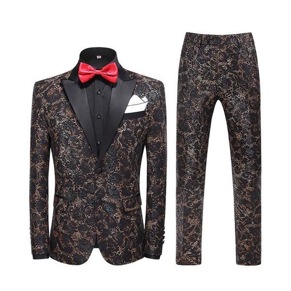 men's suits & blazers luxury mens slim suit casual design stylish floral pattern men;s 2 piece stage singer tuxedo size 6xl, White;black
men's suits & blazers luxury mens slim suit casual design stylish floral pattern men;s 2 piece stage singer tuxedo size 6xl, White;black