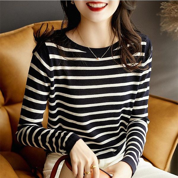 women's sweaters bethquenoy women knit striped pullover truien dames 2021 winter ladies clothing o-neck bottoming shirt sueters de muje, White;black
women's sweaters bethquenoy women knit striped pullover truien dames 2021 winter ladies clothing o-neck bottoming shirt sueters de muje, White;black